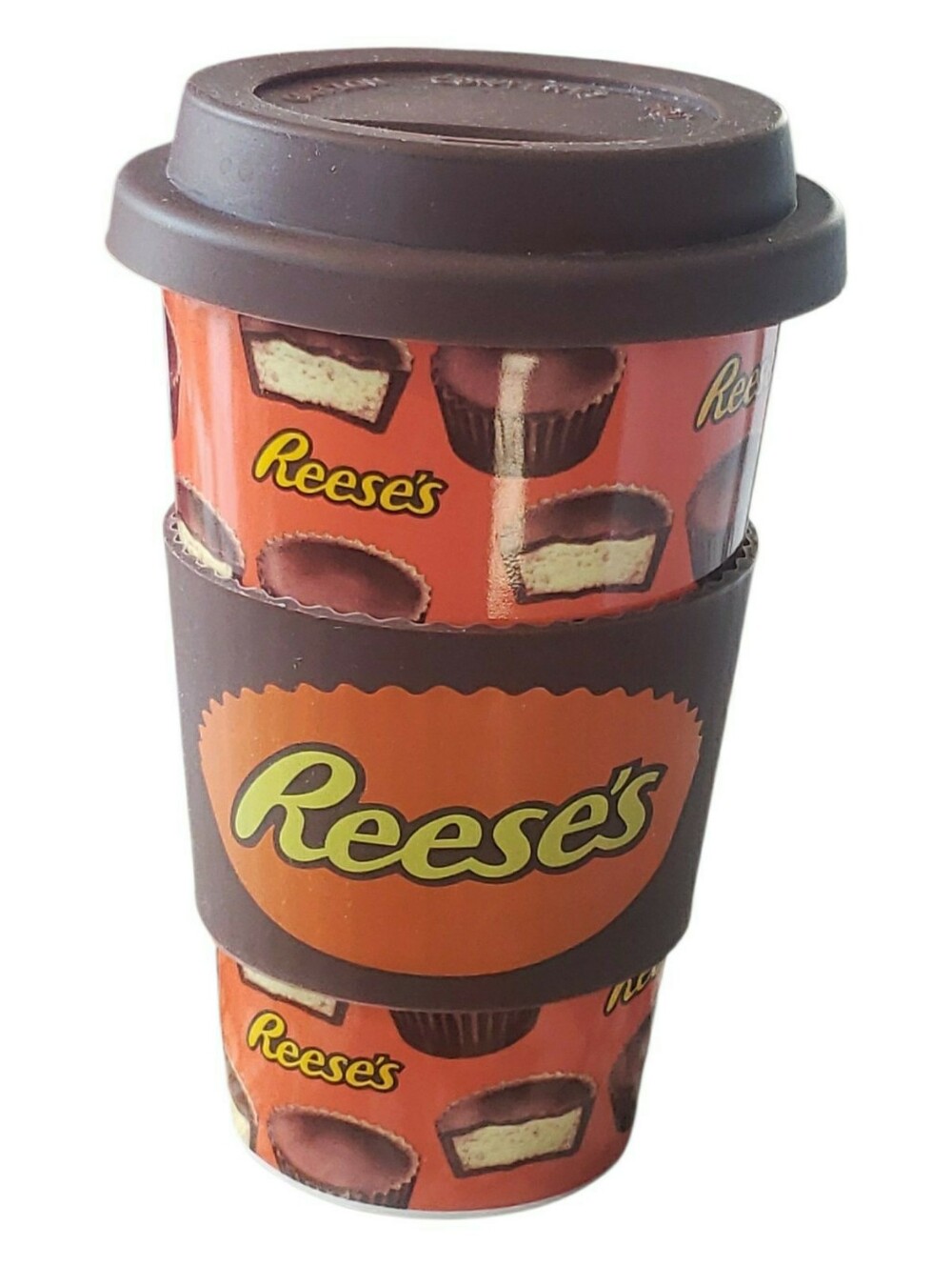 Reese's Branded Travel Mug - Orange & Brown